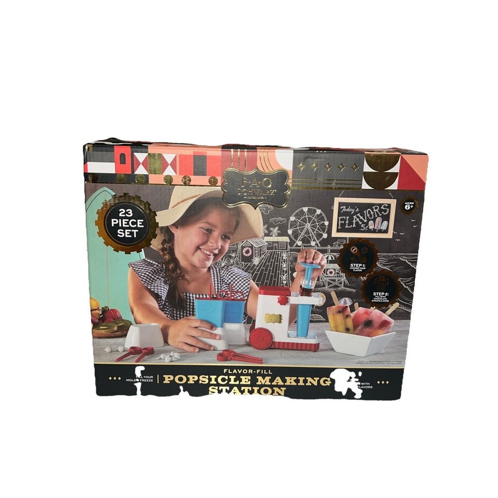 FAO SCHWARZ Flavor‎ Fill Popsicle Making Station 23 Piece Set 2019 Ages 6+ New
